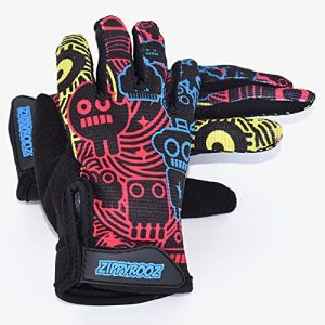 ZippyRooz Toddler & Little Kids Full Long Finger Bike Gloves (Robots, Little Kids Medium (3-4))