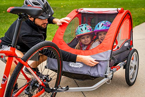 Instep Bike Trailer for Kids, Single and Double Seat, Single Seat, Red