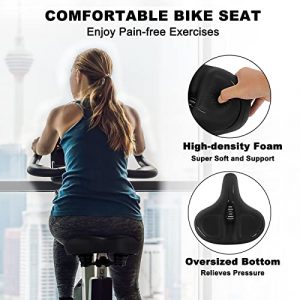 TONBUX Oversized Bike Seat for Men Women Comfort, Bicycle Seat Replacement with Wide Cushion, Breathable Waterproof Bike Saddle Pad, Universal Fit for Peloton/Exercise/Road/Cruiser/Mountain Bikes