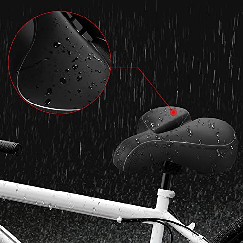 Wide Bike Seat, Oversized Comfort Bike Seats for Women and Men with Dual Shock Absorbing Ball Universal Fit for Exercise Bike and Outdoor Bikes Suspension