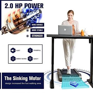 Egofit Walker Pro Smallest Under Desk Electric Walking Treadmill for Home, Small & Compact Treadmill to Fit Desk Perfectly and Home & Office with APP & Remote Contro