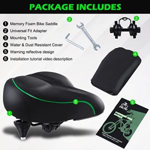 Zacro Oversized Bike Seat - Compatible with Peloton, Exercise or Road Bikes - Bicycle Saddle Replacement with Wide Cushion for Men & Womens Comfort