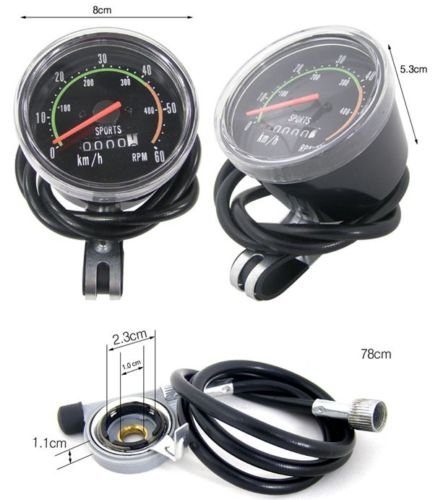 MakeTheOne Old School Style Bike Speedometer Analog Odometer Classic Style for 24”-27.5” Bicycle