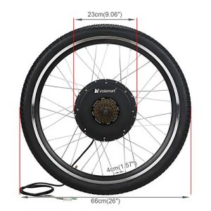Voilamart Ebike Conversion Kit 26" Rear Wheel 48V 1000W Electric Bike Conversion Motor Kit with Intelligent Controller and PAS System for Road Bike