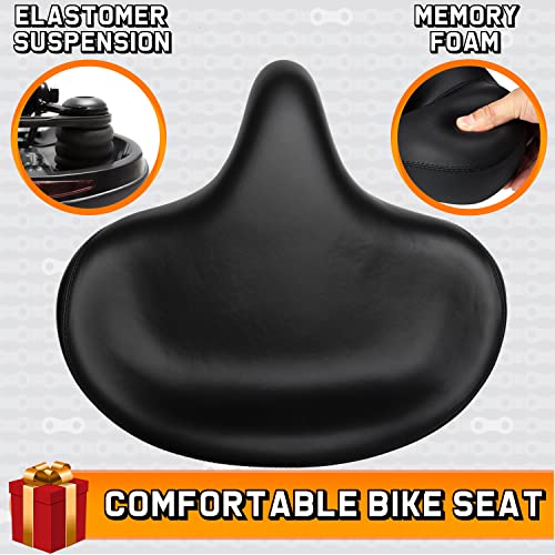 Giddy Up! Bike Seat - Compatible with Peloton Exercise and Road Bicycle - Oversized XXL Comfortable Bike Saddle - Extra Wide Replacement Universal Waterproof Indoor Outdoor Memory Foam