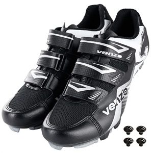 Venzo Mountain MTB Bike Bicycle Men’s Cycling Shoes with Multi-Function Clipless Pedals & Cleats - Compatible with Shimano SPD & Crankbrother System - Size 46
