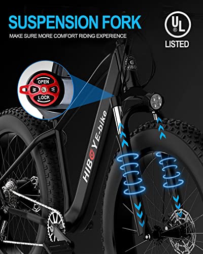 Hiboy All Terrain Off-Road Electric Bike|48V 750W BAFANG Powerfull Motor| Removable Larger Battery| 26'' Fat Tire Ebike|Shimano 9-Speed|21.7MPH to 31 Mile Speed Rrange,UL Certified