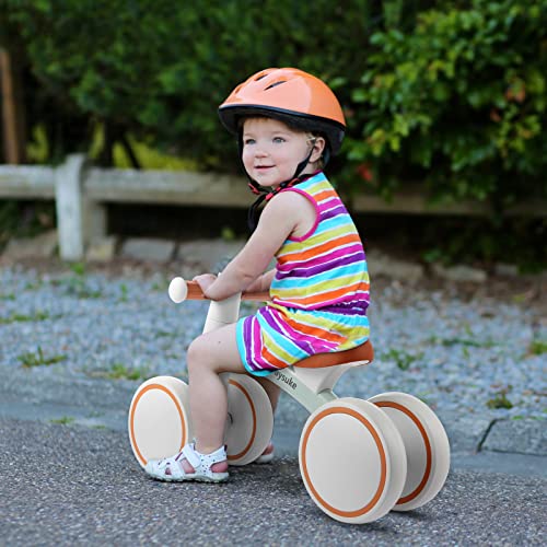 Maysuke Baby Balance Bike for 1 2 Year Old Boy and Girl, Toddler Bike 10-24 Month Baby Riding Toys with 4 Wheels, No Pedal First Birthday Gift Christmas (Green)
