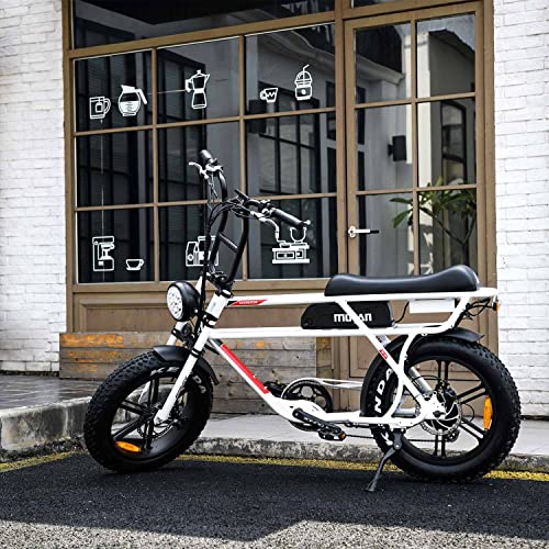 Addmotor MOTAN Electric Bike, 20" Fat Tire Beach Cruiser Bikes with 750W 48V 16Ah Lithium Battery, Pedal Assist Throttle, 85% Assembled, M-70 R7 City Urban Ebikes for Adults (Pure)