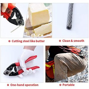 Muzata Cable Cutter Wire Rope Heavy Duty Stainless Steel Aircraft Up to 5/32