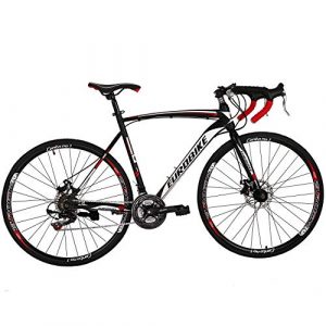 OBK Road Bike 700C Wheels 21 Speed Daul Disc Brakes Mens or Womens Bicycle Cycling 54cm/49cm Frame (54cm Wheel 1)