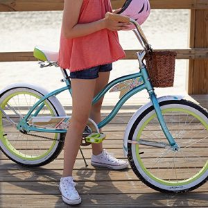 Huffy Panama Jack Girl's Beach Cruiser Bike, Pool Blue, 20 inch