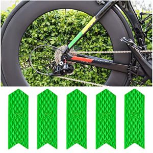 MUQZI Bicycle Chainstay Protector - High Impact Bicycle Frame Chain Protective Guard Stickers Pad for Mountain Bike, BMX, Road Bike (Small/Green)