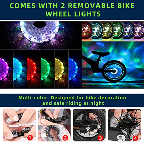 12 Inch Balance Bike for Kids with LED Wheel Light Training Bicycle Riding Toys for Indoor and Outdoor, Balance Bicycle (Blue)
