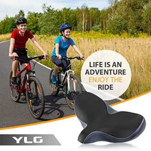 YLG Oversized Comfort Bike Seat Comfortable Replacement Bike Saddle Memory Foam Soft Bike Saddle Waterproof Universal Fit Bicycle Seat for Women Men (a-Outdoor Bike Seat)