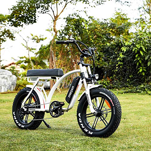 Addmotor 20" 750W Cruiser Electric Bikes for Adults, 48V Removable Battery Electric Bicycle, 45-55 Miles 7 Speed Pedal Assist Ebike, Motan M-60 R7 E-Bike Urban Snow Commuter (Pure)