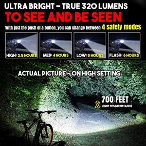BLITZU Bike Lights Front and Back, Bicycle Accessories for Night Riding, Cycling. Reflectors Powerful Headlight and Taillight Rear LED Safety Light Set for Men, Women, Adult Mountain Bikes.