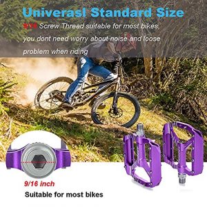 FUREEY Mountain Bike Pedals,Ultra Strong Aluminum Alloy 6061 Flat Pedals CNC Machined 9/16
