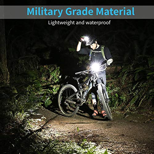 Bike Light Runtime 8+ Hours,4000Lumens Super Bright 3LED Rechargeable bike headlight and tail light set, Powerful Waterproof bike lights/Taillight for Cycling for Road,Mountain,Commuter Bicycles