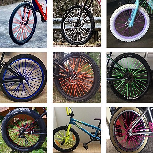 Super Pop Bicycle Spoke Skins Wraps-Best Gift for Kids&Schoolmate&Bike Fans- Colorful Bike Wheel Decoration-72 Pcs(Pink)