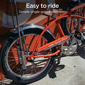 Schwinn Classic Old School Krate Bike, Ape Handlebar and Bucket Saddle, 20-Inch Wheels, Orange