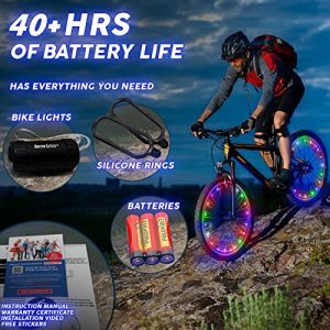Bicycle Lights (1 Wheel, Multicolor) Top Easter Basket Stuffers for Kids Bikes Girls Boys Ages Teen Gifts Best Spring Beach Family Fun Teenager Unique Birthday Presents Women Men Popular Accessories