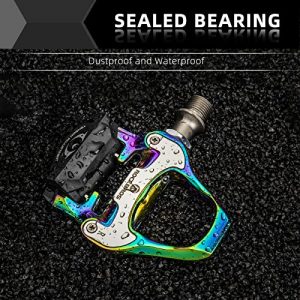 ROCKBROS Road Bike Pedals Colorful Clipless Bicycle Pedals with Cleats Set Compatible with SPD-SL System