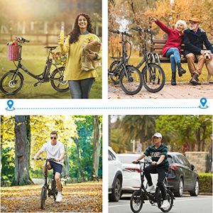 KGK Adult Folding Electric Bike for Adult Teens, 20'' Electric Townie Bike for Women Men, 20Mph Foldable Electric City Bike Commuter Bicycle Throttle & Pedal Assist 350W Adult Urban Ebike