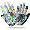 Cycling Gloves Kids Boys Girls Gel Padded Full Finger Road Bike Riding Mountain Bicycle Non-Slip Touch Screen Pair for Youth Junior Children Ages 2-11 (Blue, Large)
