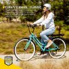 Swagtron EB-9 Electric Lady Cruiser Bike, 29"/700cc Wheels, 36V 7.5Ah Removable Battery up to 28 Miles, 7-Speed up to 16.5MPH, Pedal-Assist, 42lbs Lightweight