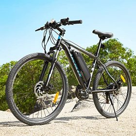 ANCHEER Electric Bike Electric Mountain Bike 350W 26'' Commuter Ebike, 20MPH Adults Electric Bicycle with Removable 10.4Ah Battery, Professional 21 Speed Gears