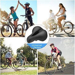 Comfortable Bike Seat Bicycle Saddle Thickening of The Memory Foam Waterproof Replacement Leather Bike Saddle on Your Mountain Bike for Women and Men with Big Bottoms