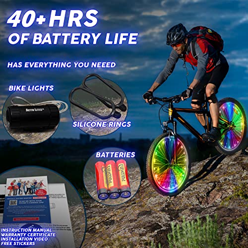 Activ Life Bicycle Spoke Lights (1 Tire, Color-Changing) Fun Accessories for Cool Beach Cruisers, Top Mountain, BMX Trick, Road, Recumbent, Commuting, Tandem, Best Kids & Folding Bike Wheel Lights
