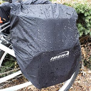 Ibera Bicycle Bag PakRak Clip-On Quick-Release All Weather Bike Panniers (Pair), Includes Rain Cover , Black