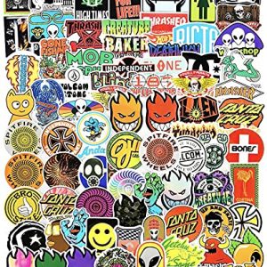 100pcs Skateboard Cool Logo Stickers Pack for Teens, Classic Brand Stickers for Laptop Skate Water Bottles Phone Car Bicycle Luggage Helmet Motorcycle Bumper Waterproof