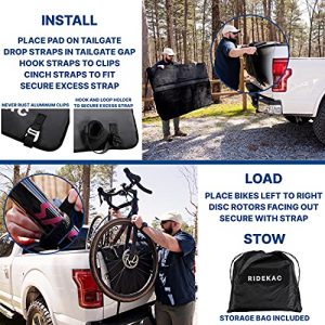 Ride KAC Bike Tailgate Pad for Trucks with 2 Storage Pockets for Tools and Gear, Carry Mountain, Road, Or Gravel Bikes, 54