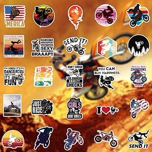 Dirt Bike Stickers 50PCS Dirt Bike Stickers and Decals,Stickers for Dirt Bikes,Dirtbike,Motorcycle Stickers,Dirt Bike Sticker Pack,Bike Helmet Stickers Dirt Bike for Kids/Boys(Dirt Bike Stickers)
