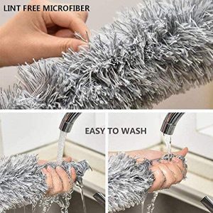 DELUX Microfiber Feather Duster Extendable Duster with 100 inches Extra Long Pole, Bendable Head & Long Handle Dusters for Cleaning Ceiling Fan, High Ceiling, Blinds, Furniture & Cars