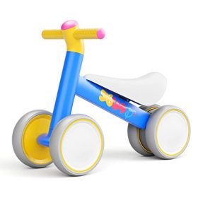 XJD Minibike Air - Baby Balance Bikes Bicycle Baby Toys for 1 Year Old Boy Girl 10 Month -24 Months Toddler Bike Infant No Pedal 4 Wheels First Bike or Birthday Gift Children Walker (Blue Yellow