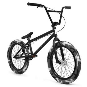 ELITE BICYCLES Elite BMX Bicycle 20'' & 18” Destro Model Freestyle Bike - 3 Piece Crank (Camo Black